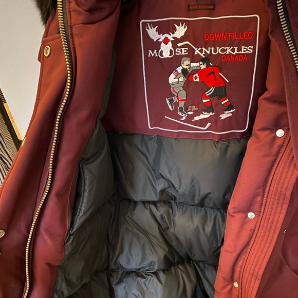 Moose Knuckles Burgundy Parka - Picture 9 of 10